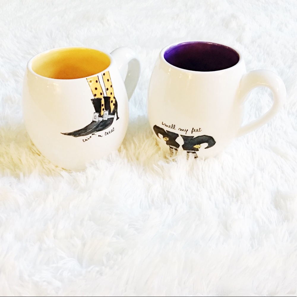 RAE DUNN Trick or Treat Ceramic Halloween Mugs
